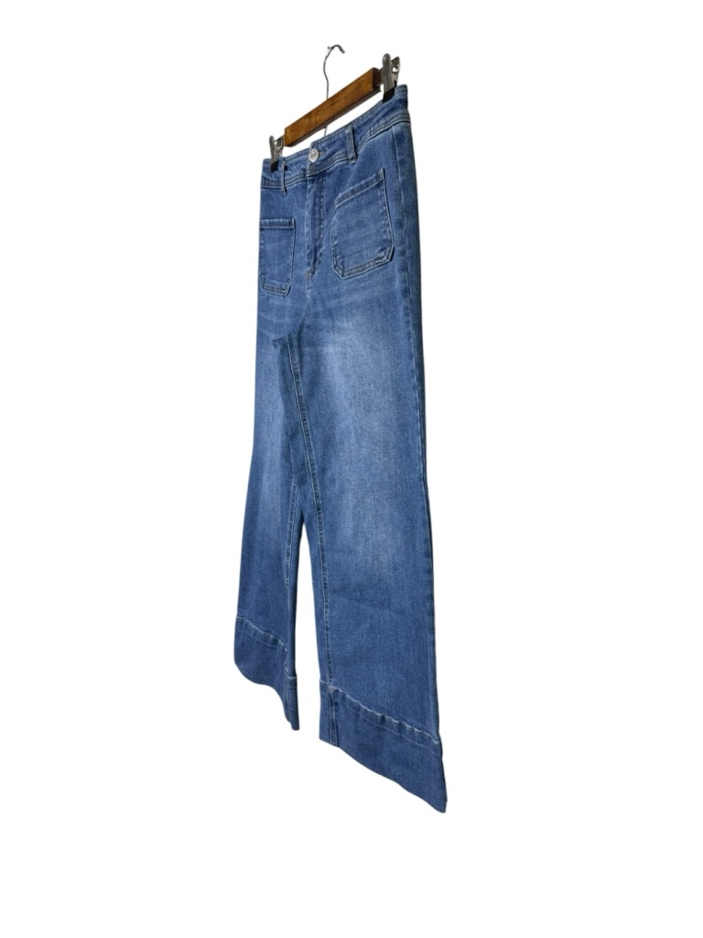 Oat New York Sailor Medium Wash Wide Leg Ankle Jeans High Rise Boho Classic - Picture 2 of 9